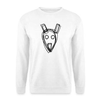 Känguru handgezeichnet - Unisex Pullover - Weiß - Vorne - Alina (178cm) & Michal (187cm)