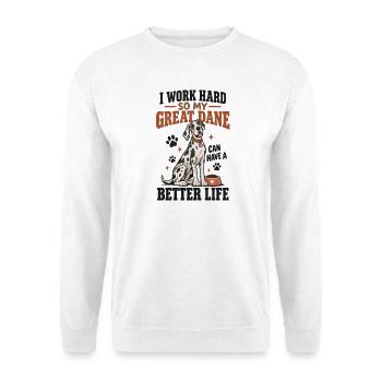 Dogge-Mama Hundeliebhaber Hunde Kunst von Haustiereltern - Unisex Pullover - Weiß - Vorne - Alina (178cm) & Michal (187cm)