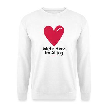 Mehr Herz im Alltag - Unisex Pullover - Weiß - Vorne - Alina (178cm) & Michal (187cm)