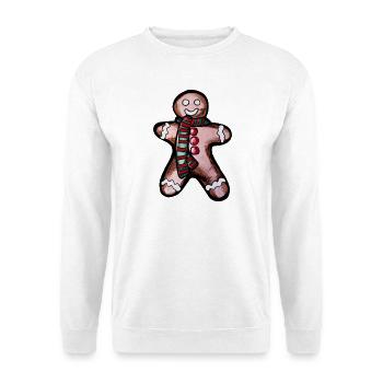 Scarfed Lebkuchen-Held - Unisex Pullover - Weiß - Vorne - Alina (178cm) & Michal (187cm)
