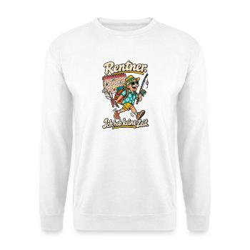 Rentner Ich hab keine Zeit - Unisex Pullover - Weiß - Vorne - Alina (178cm) & Michal (187cm)