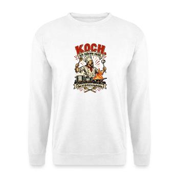 Koch Küchenlautstärke - Unisex Pullover - Weiß - Vorne - Alina (178cm) & Michal (187cm)