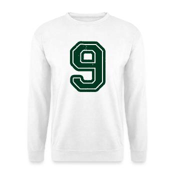 9- - Unisex Pullover - Weiß - Vorne - Alina (178cm) & Michal (187cm)