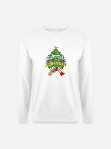 Christbaum-Crew Kugel-Abräumer - Unisex Pullover - Weiß