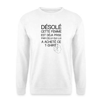 desole femme prise - Sweat-shirt Unisexe - blanc - Devant