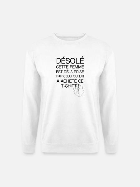 desole femme prise - Sweat-shirt Unisexe - blanc
