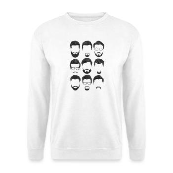 Beard and haircut pattern - Unisex Sweatshirt - white - Front