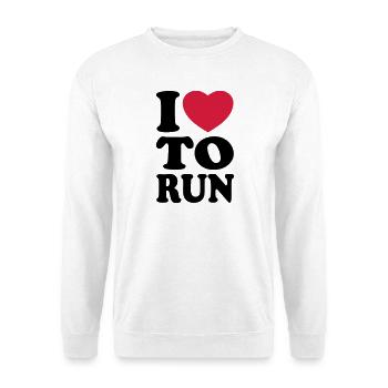 I love to run - Ich liebe es zu laufen - Unisex Pullover - Weiß - Vorne