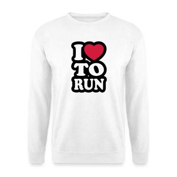 I love to run - Ich liebe es zu laufen - Unisex Pullover - Weiß - Vorne