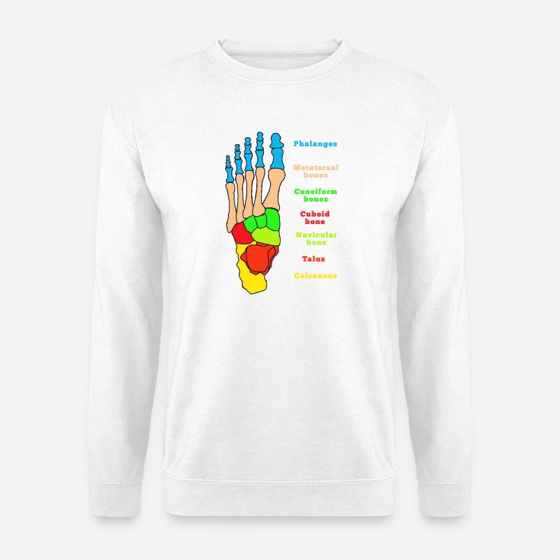 Fuß Anatomie Knochen Skelett Physiotherapie - Unisex Pullover - Weiß