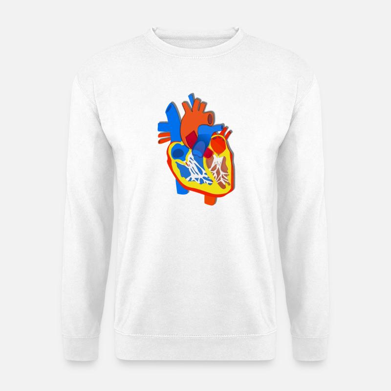 Farbige Herz-Anatomie Illustration - Unisex Pullover - Weiß