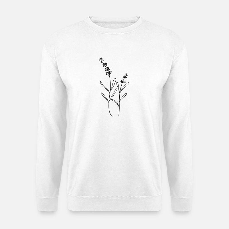 Floral Lavendel - Unisex Pullover - Weiß