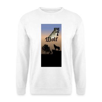 Vivez comme un loup - Sweat-shirt Unisexe - blanc - Devant