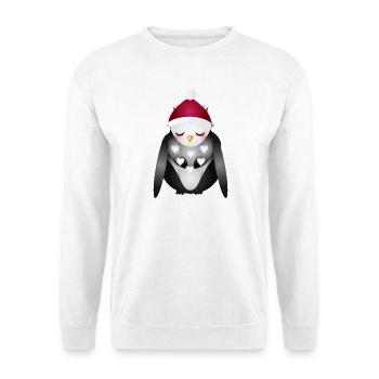 hibou rêveur avec chapeau de Noël Père Noël - Sweat-shirt Unisexe - blanc - Devant