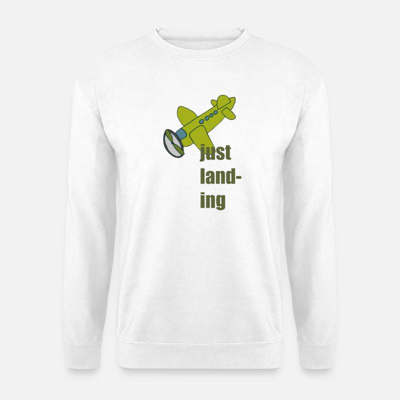 just landing - Unisex Pullover - Weiß