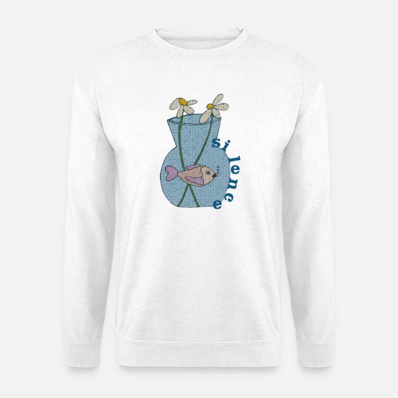 fisch im glas gewebe - Unisex Pullover - Weiß