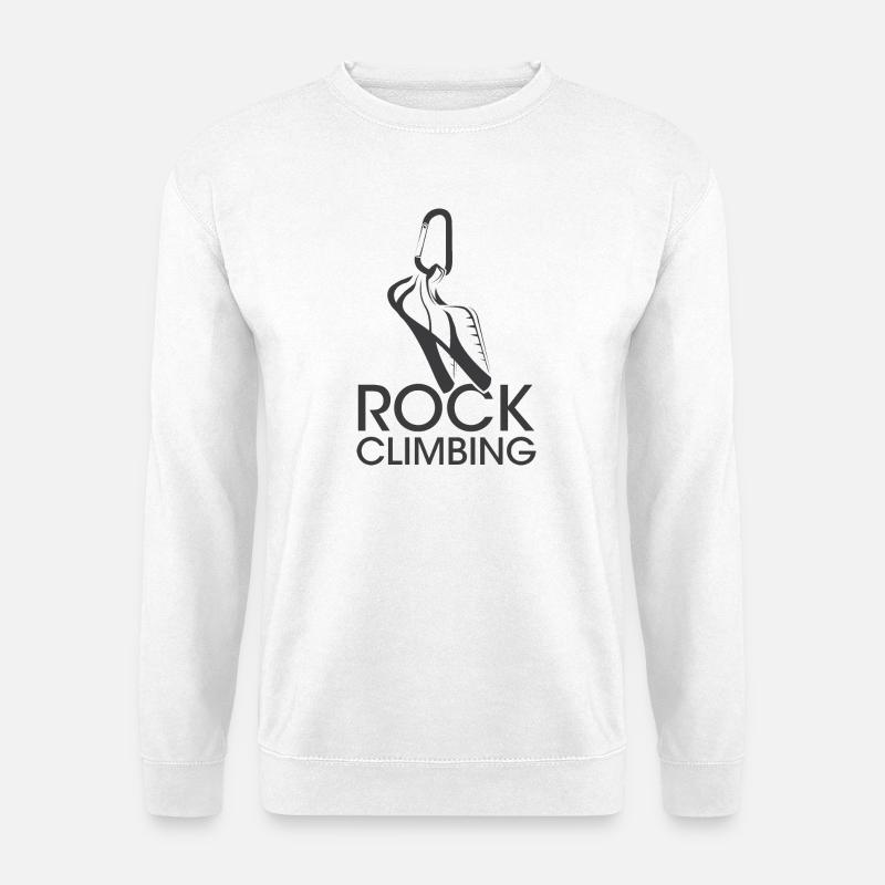 Rock Climbing Kletterer Symbol Kletterschuhe icon - Unisex Pullover - Weiß
