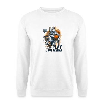 Cadeau de cheveux longs de chat de basket-ball - Sweat-shirt Unisexe - blanc - Devant