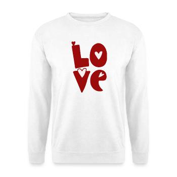 Love Design with Hearts in Letter - Unisex Sweatshirt - white - Front