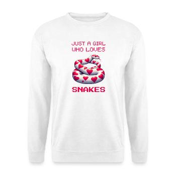 Nur ein Mädchen, das Schlangen liebt - Unisex Pullover - Weiß - Vorne