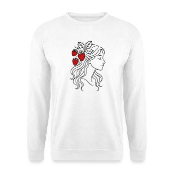 Femme avec des fraises fraise fille - Sweat-shirt Unisexe - blanc - Devant