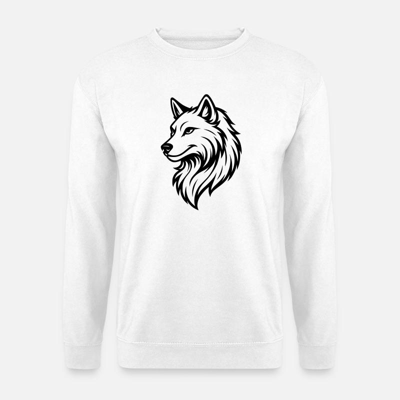 Wolf Silhouette - Unisex Pullover - Weiß