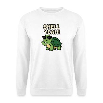 Tortue cool avec lunettes de soleil et texte en gras - Sweat-shirt Unisexe - blanc - Devant