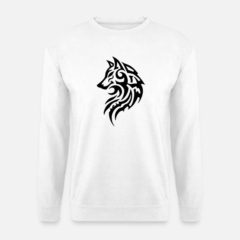 Wolf Tribal Tattoo - Unisex Pullover - Weiß