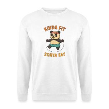 Kinda Fit Sorta Fat Funny Gym Cute Hippo Retro - Unisex Pullover - Weiß - Vorne