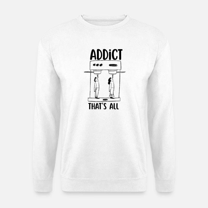 Kaffeesüchtig - Unisex Pullover - Weiß