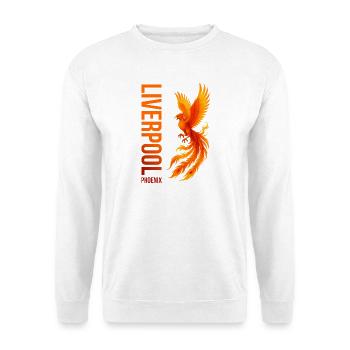 MAJESTÄTISCHER PHÖNIX FEUERVOGEL - Unisex Pullover - Weiß - Vorne - Alina (178cm) & Michal (187cm)