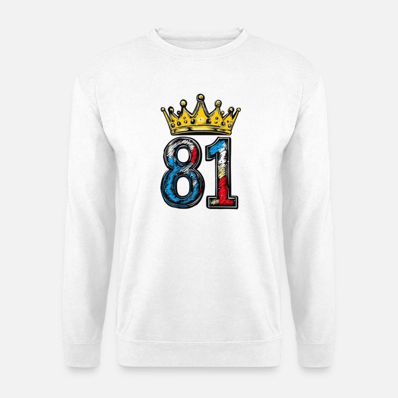 81 Zahl Krone - Unisex Pullover - Weiß