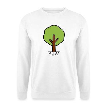 Baum Silhouette Grün Cartoon - Unisex Pullover - Weiß - Vorne