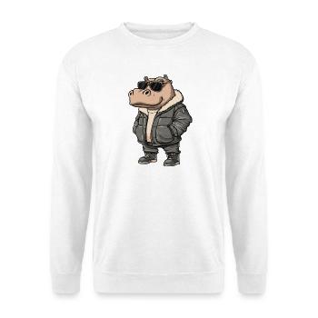 Nilpferd Cool Winter - Unisex Pullover - Weiß - Vorne