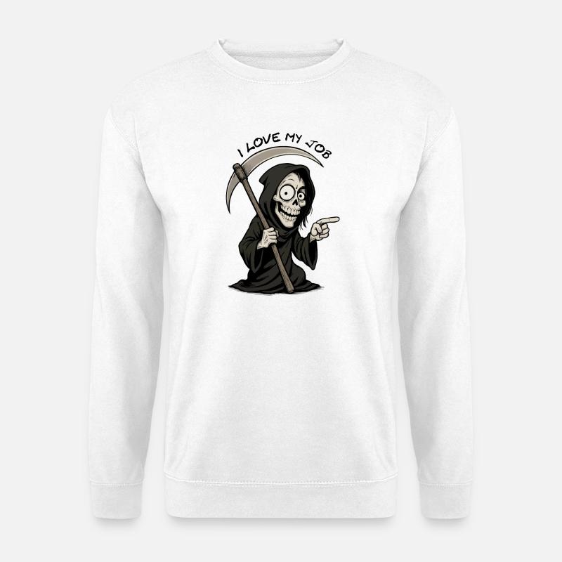 Grim Black Grim Reaper Smiling - Unisex Sweatshirt - white