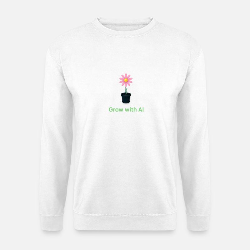 KI-Blume im Topf - Unisex Pullover - Weiß