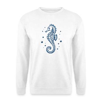 blaues Seepferdchen T-shirt Geschenk  - Unisex Pullover - Weiß - Vorne