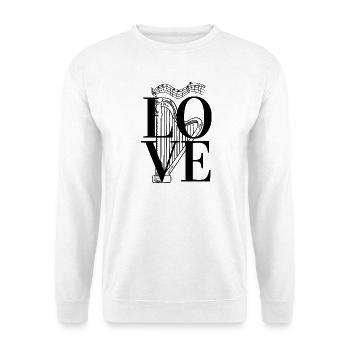 Harpe d’amour - Beau design pour l’amoureux de la musique - Sweat-shirt Unisexe - blanc - Devant