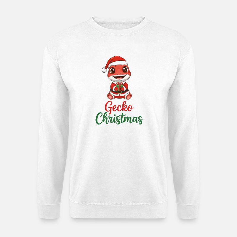 Gecko-Weihnachts-Weihnachtsgeschenk - Unisex Pullover - Weiß