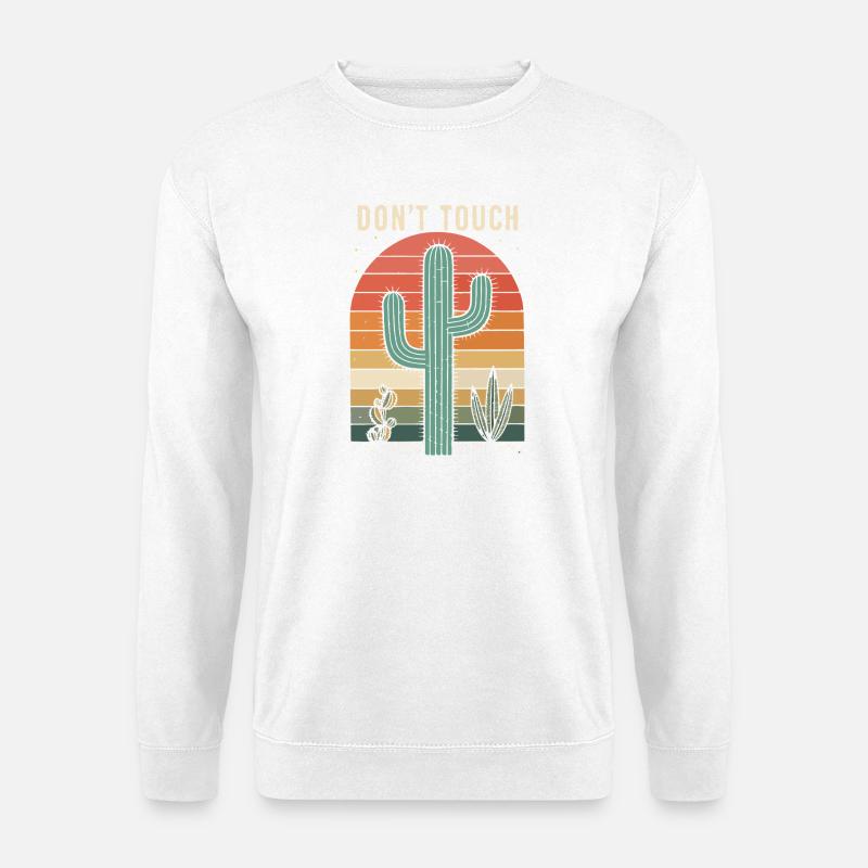 Retro Cactus Do Not Touch - Unisex Sweatshirt - white