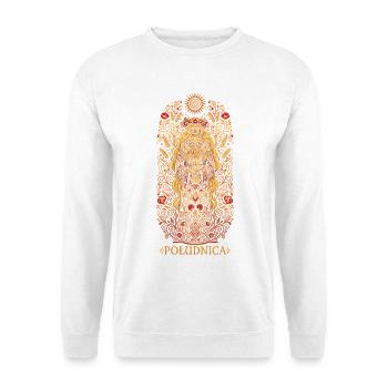 Poludnica slawische Sonnenjungfrau - Unisex Pullover - Weiß - Vorne - Alina (178cm) & Michal (187cm)