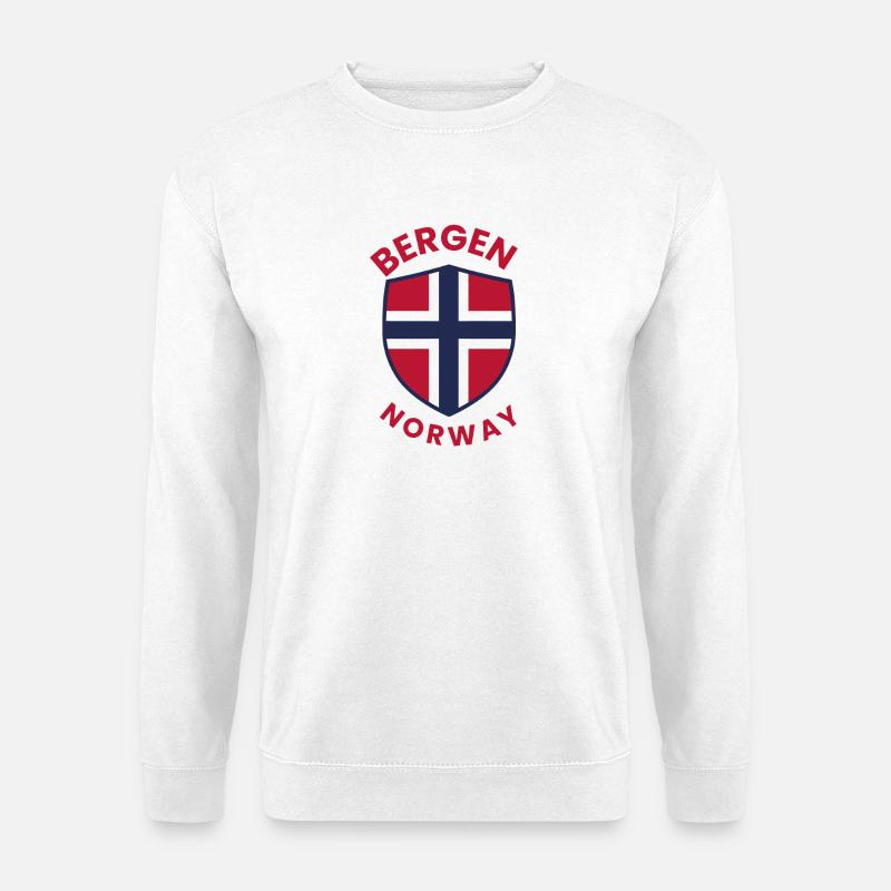 Bergen-Norwegen-Schildemblem - Unisex Pullover - Weiß