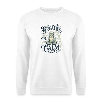 Meditating cat at rest - Unisex Sweatshirt - white - Front