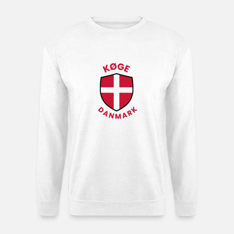 Køge Denmark Flag shield - Unisex Sweatshirt - white