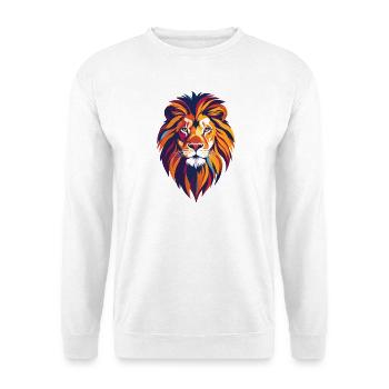 Colorful lion head abstract colorful lion art - Unisex Sweatshirt - white - Front