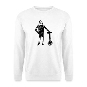 Ritter_mit_Einrad - Unisex Pullover - Weiß - Vorne