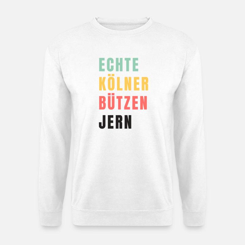 Echte Kölner bützen jern Karneval - Unisex Pullover - Weiß