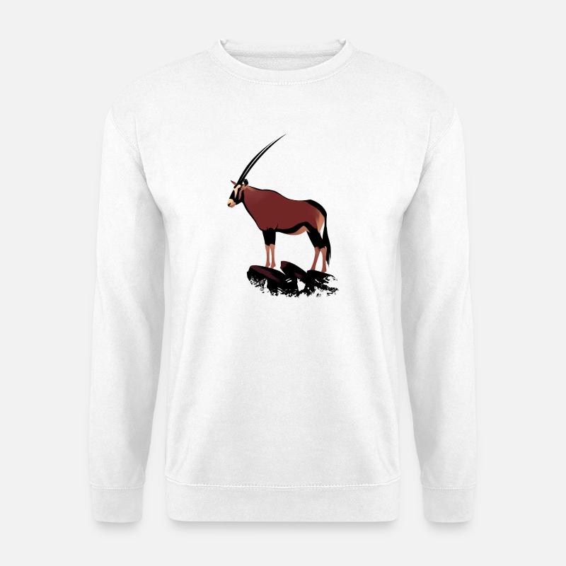 Oryx auf Felsen - Unisex Pullover - Weiß