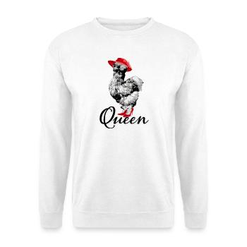 Hühner Fans -  Hahn - Gockel - Seidenhuhn - Bio - Unisex Pullover - Weiß - Vorne
