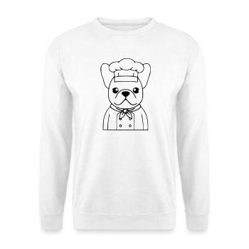 Résumé du Frenchie Chef Baker - Sweat-shirt Unisexe - blanc - Devant